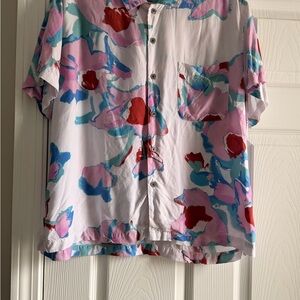 Obey Multicolor Abstract Floral Button-Up Shirt